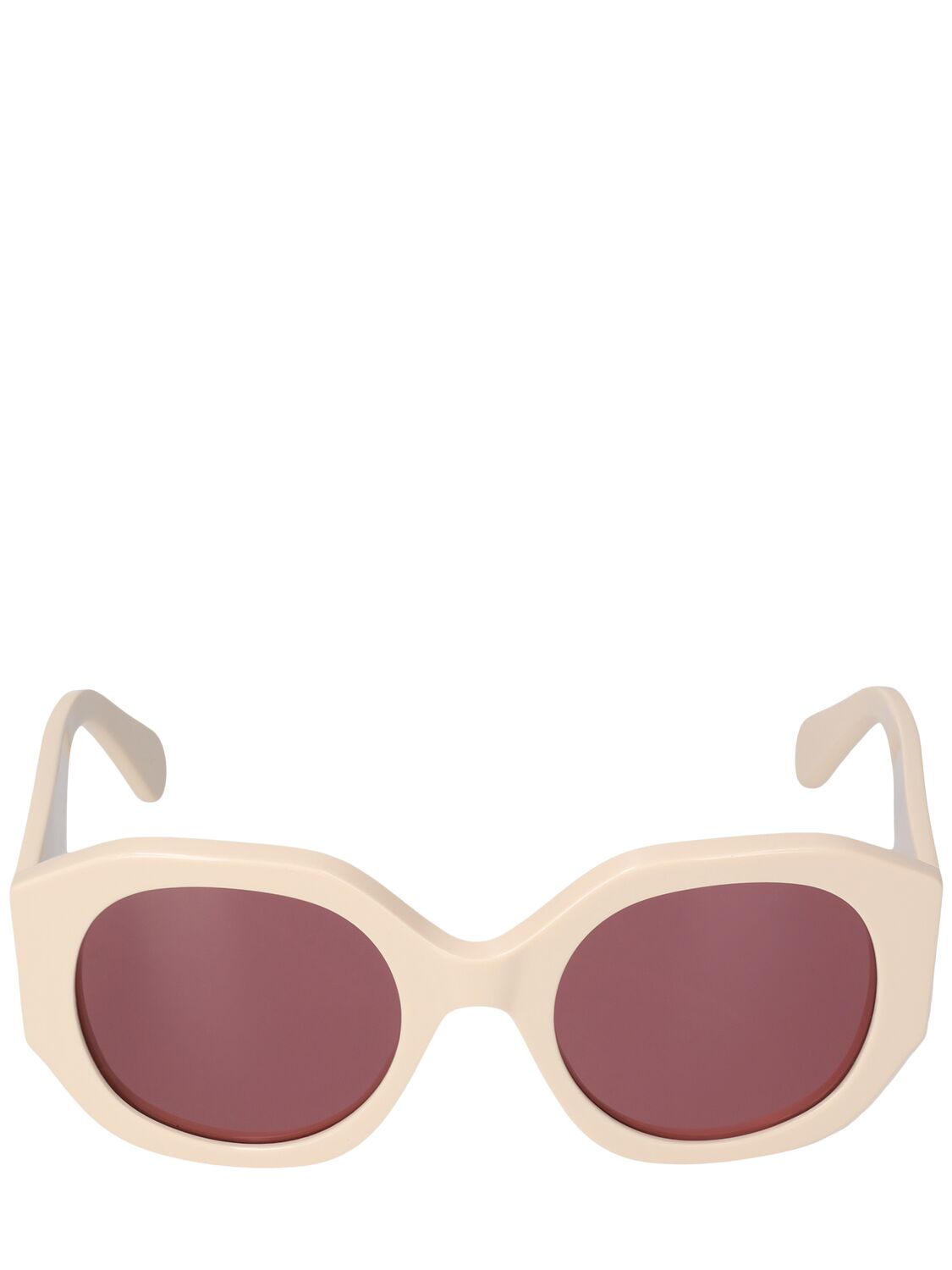 Chloé Oversized Logo Round Acetate Sunglasses In Red