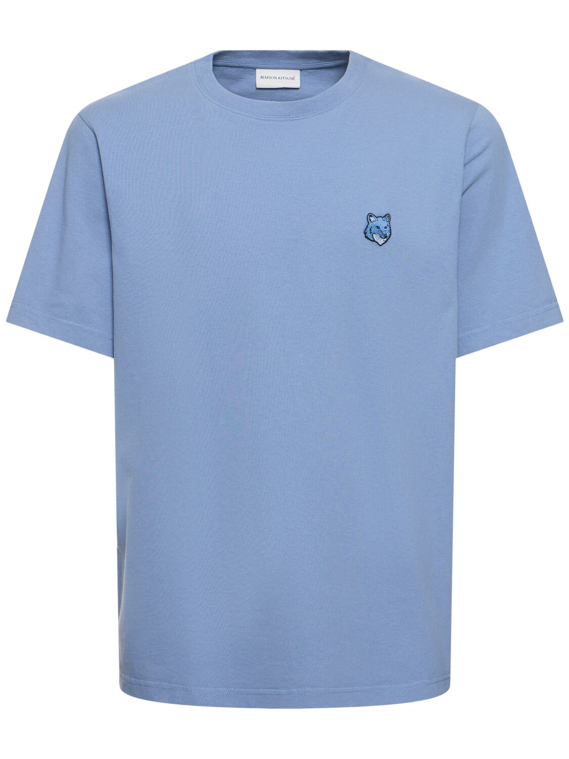 Maison Kitsuné Short-sleeved T-shirt With Bold Fox Head Logo In Hampton Blue