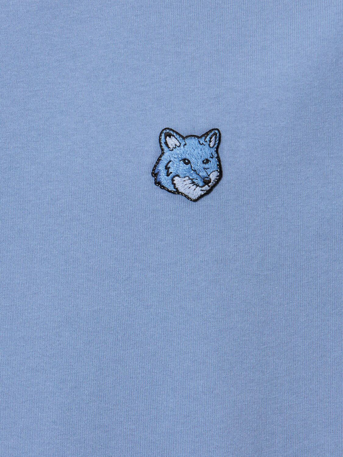 Shop Maison Kitsuné Bold Fox Head Patch Comfort T-shirt In Hampton Blue
