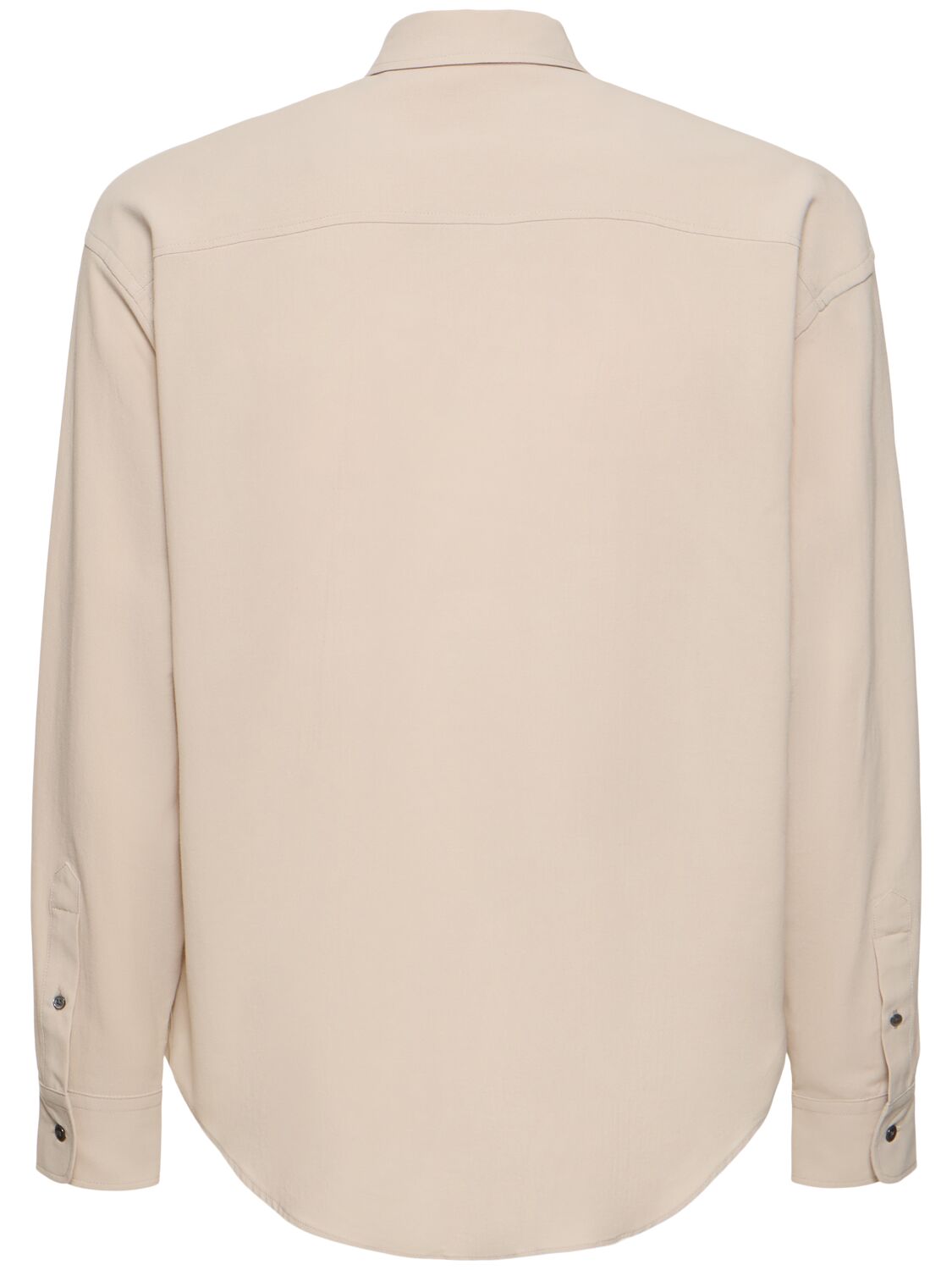 Shop Ami Alexandre Mattiussi Adc Boxy Fit Cotton Shirt In Light Beige