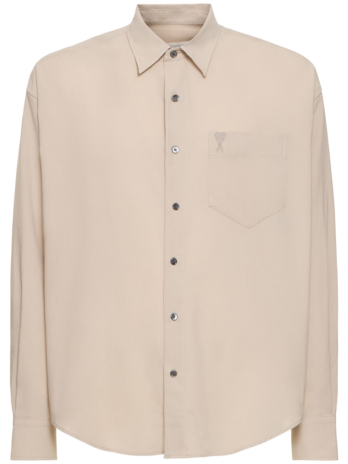 Ami Alexandre Mattiussi Adc Boxy Fit Cotton Shirt In Light Beige