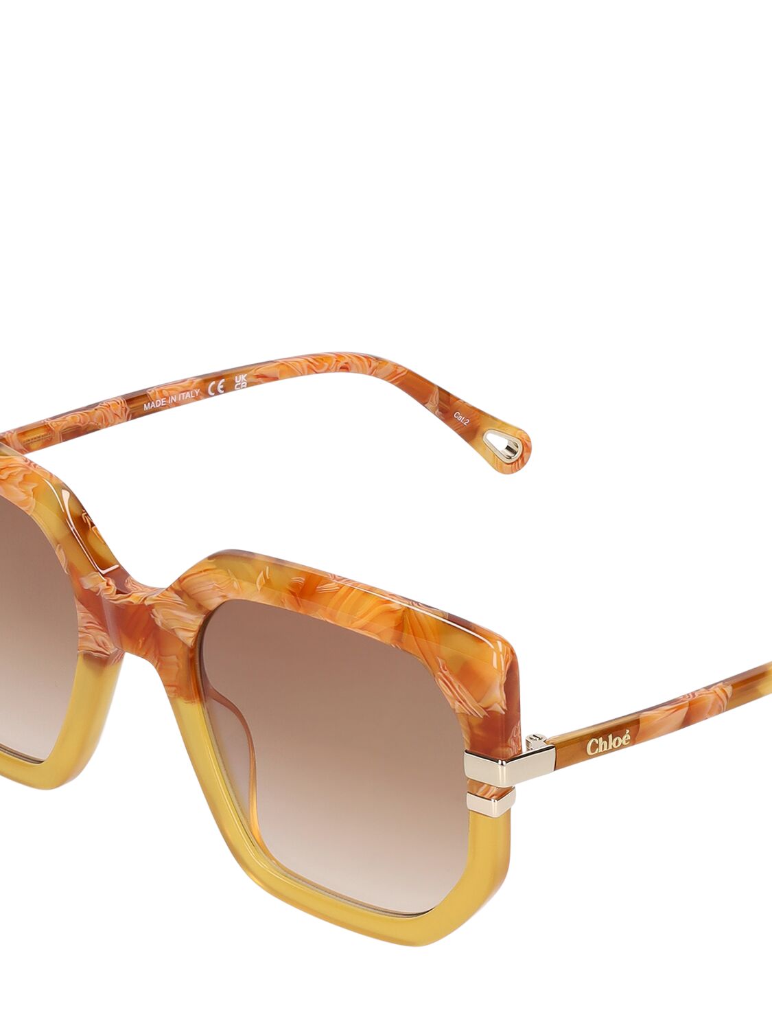 Shop Chloé West Butterfly Bio-acetate Sunglasses In Brown