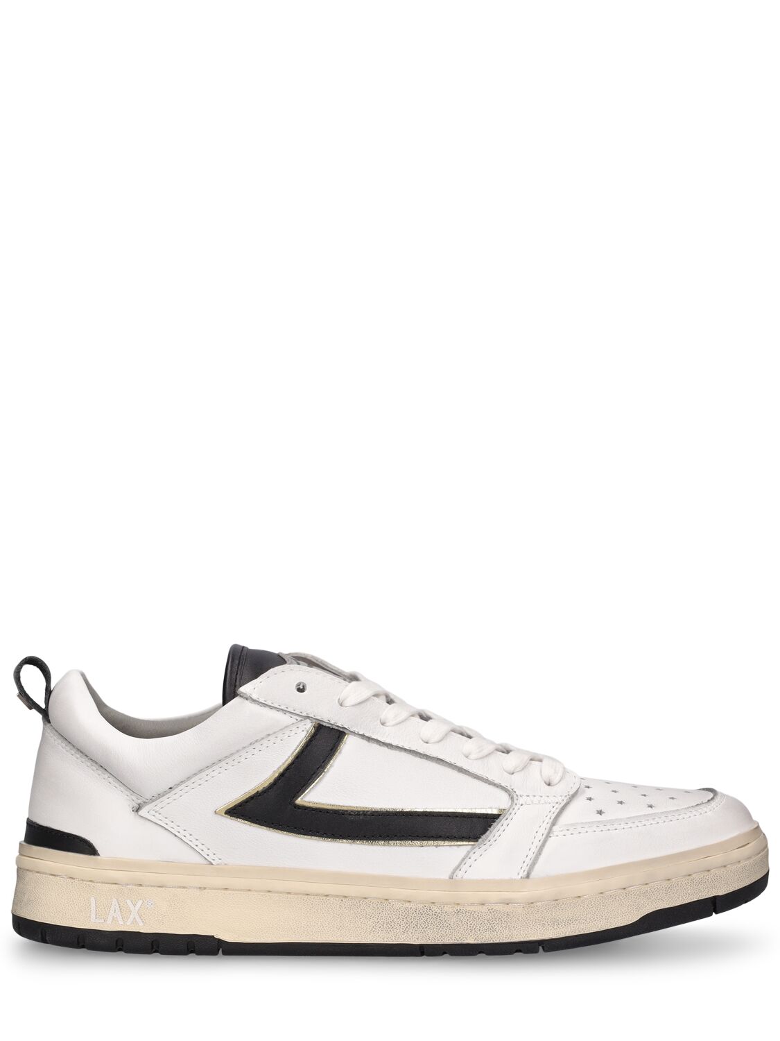 Htc Los Angeles Starlight Leather Low Top Trainers In White,black