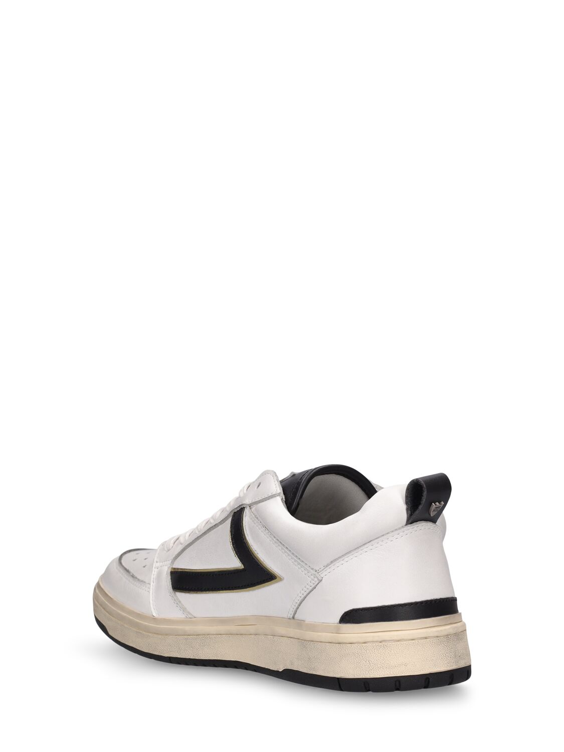Shop Htc Los Angeles Starlight Leather Low Top Sneakers In White,black