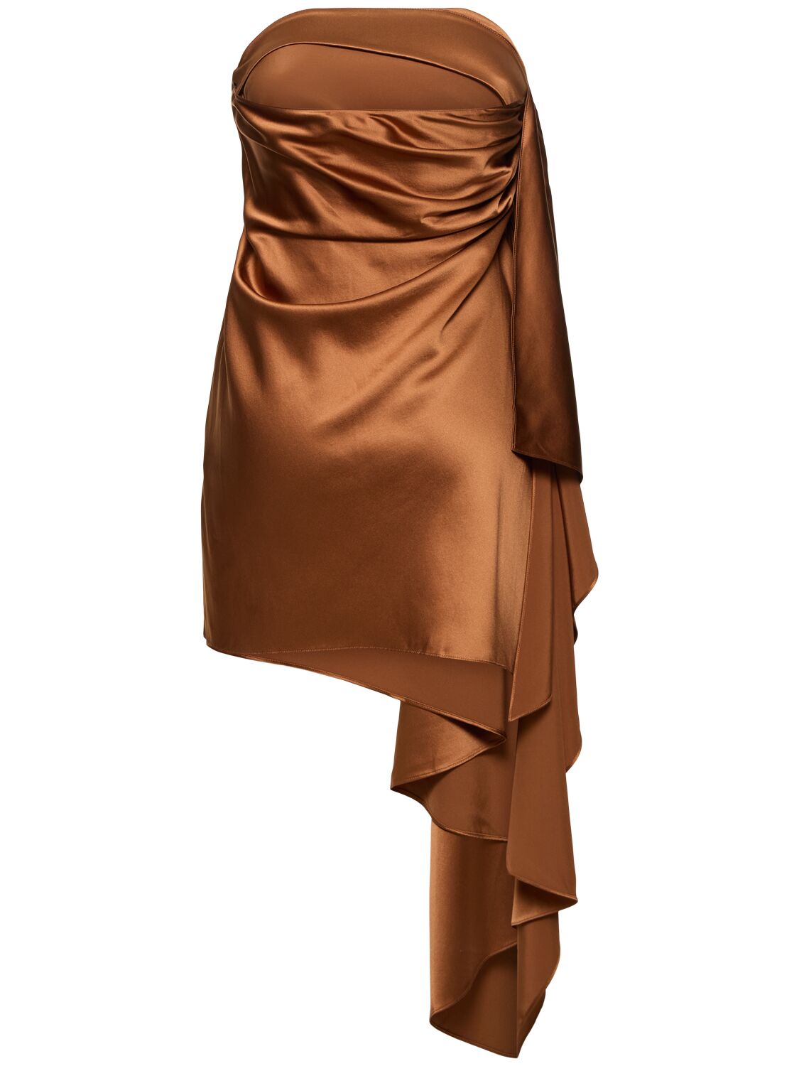 Christopher Esber Cusco Draped Silk Mini Dress In 브라운