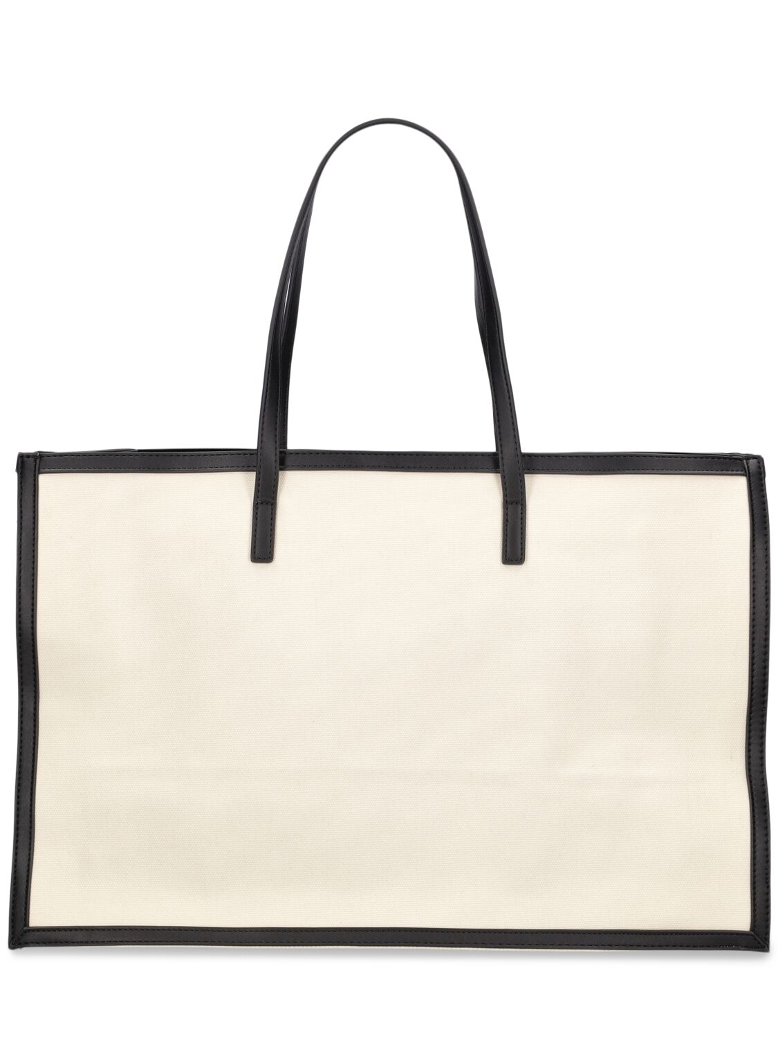 Shop Msgm Canvas Shopper Bag In 베이지,블랙