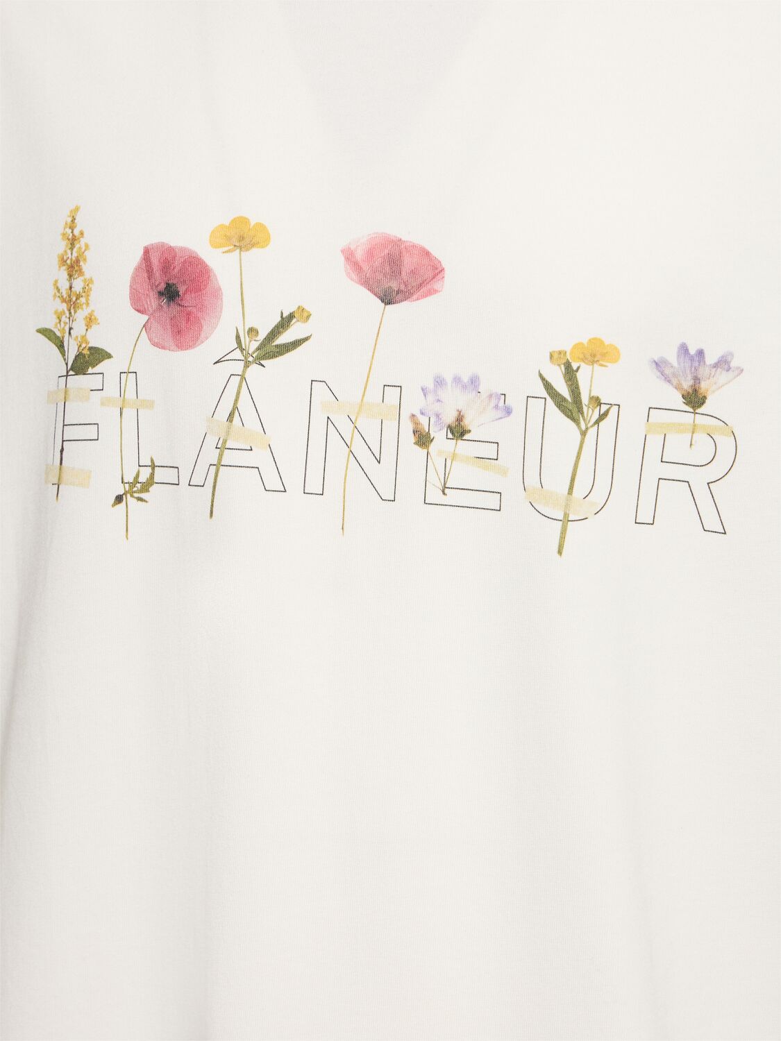 Shop Flâneur Botanical T-shirt In White Oc