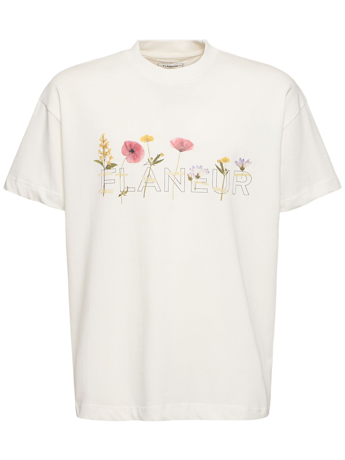 Flâneur Botanical T-shirt In White Oc