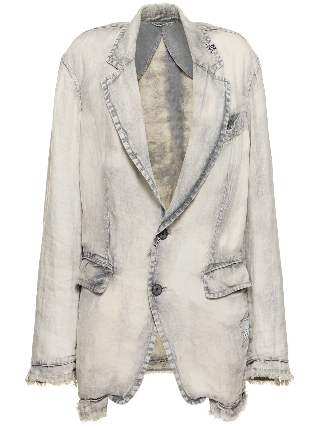 Miharayasuhiro Linen Twill Jacket In Grey