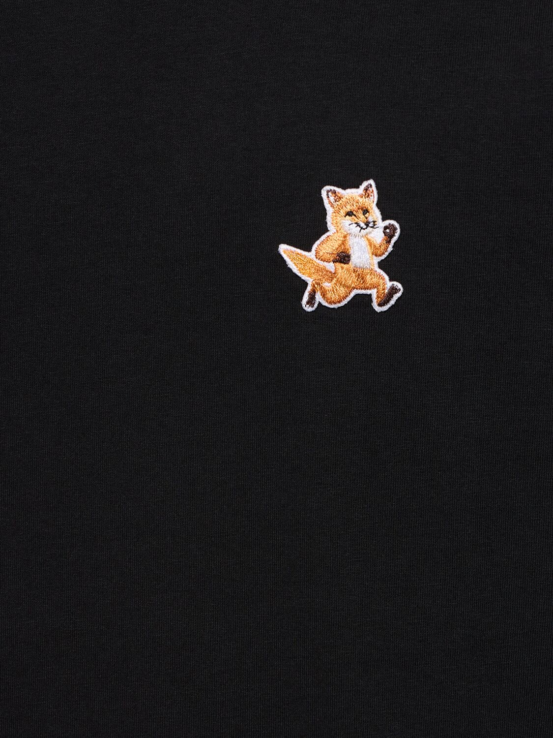 Shop Maison Kitsuné Speedy Fox Patch Comfort T-shirt In 블랙