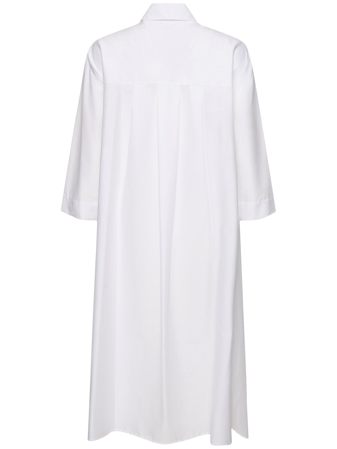 Shop Max Mara Quincy Cotton Poplin Midi Shirt Dress In White