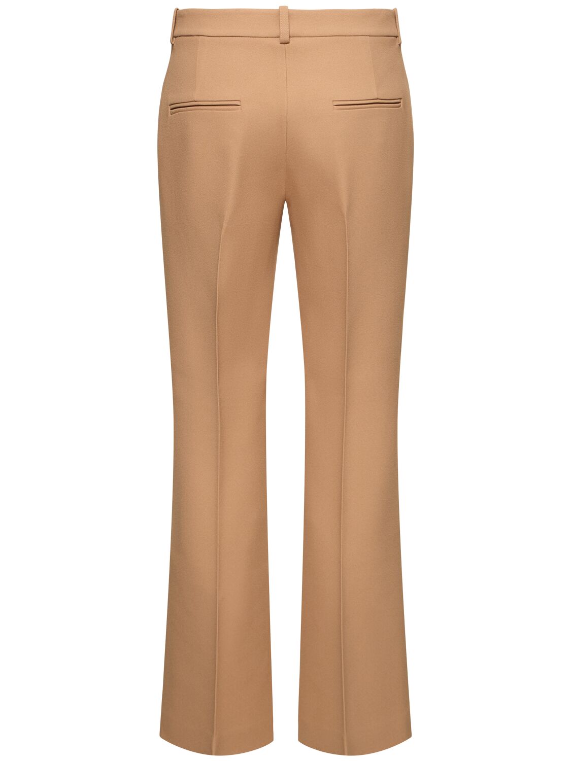 Shop Michael Kors Haylee Flared Crepe Cropped Pants In 베이지