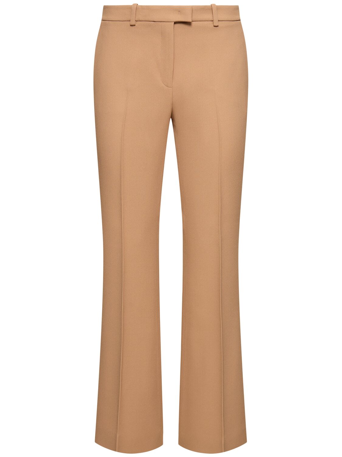 Shop Michael Kors Haylee Flared Crepe Cropped Pants In 베이지