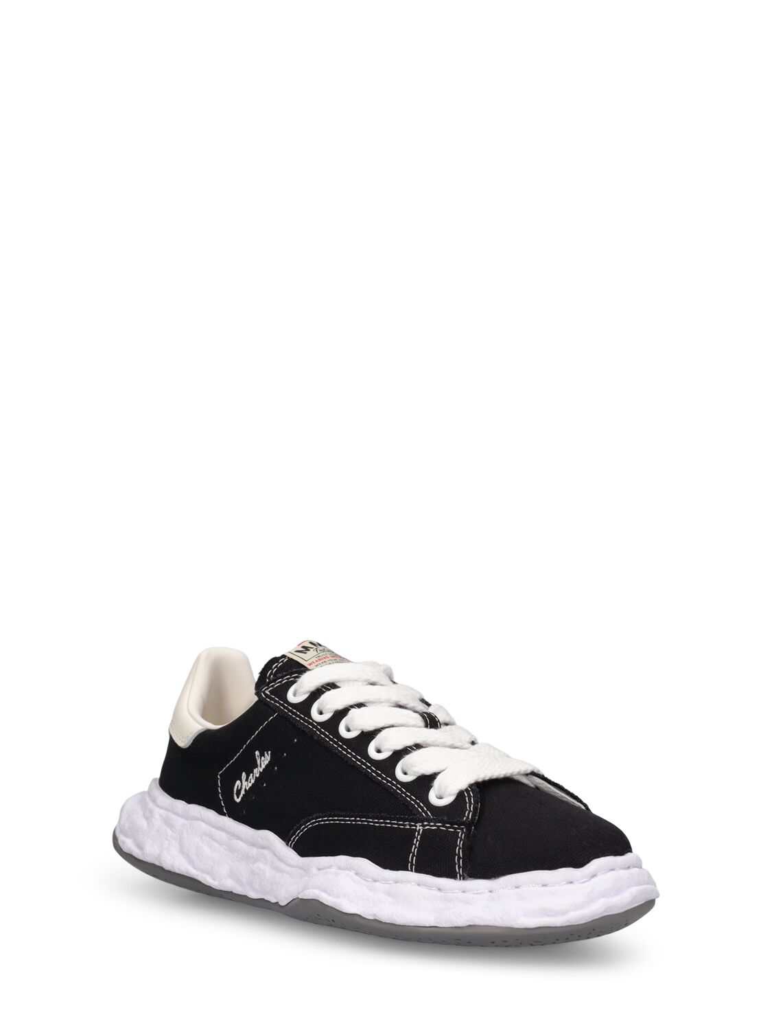 Shop Miharayasuhiro Charles Og Sole Canvas Sneakers In Black