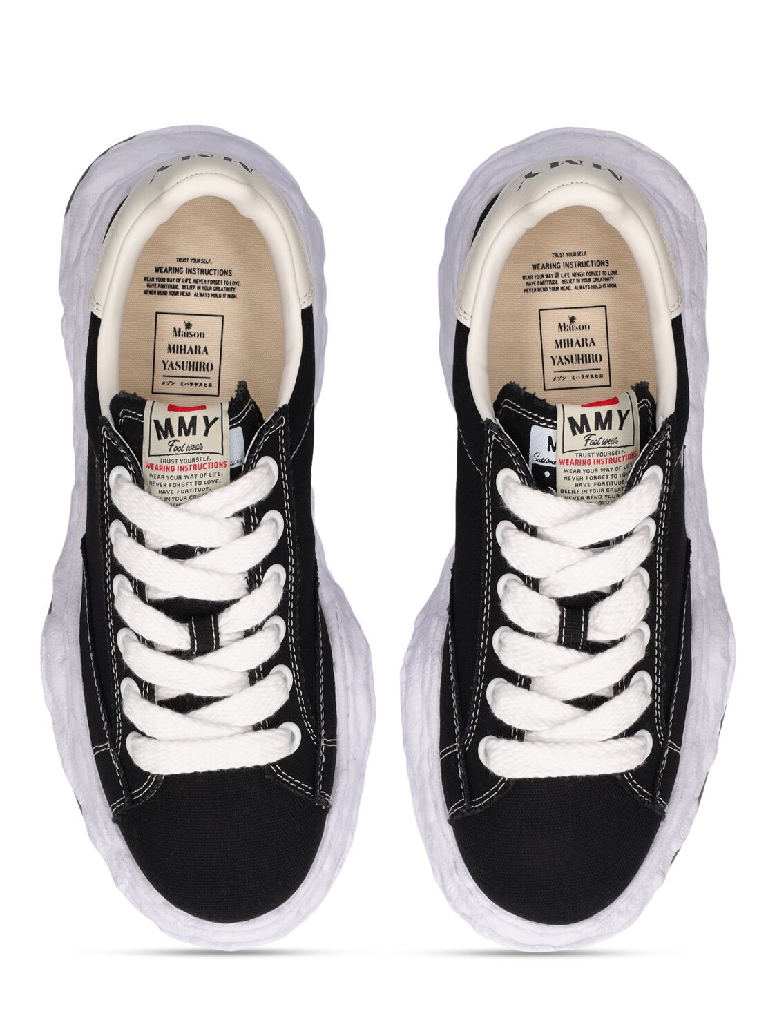 Shop Miharayasuhiro Charles Og Sole Canvas Sneakers In Black