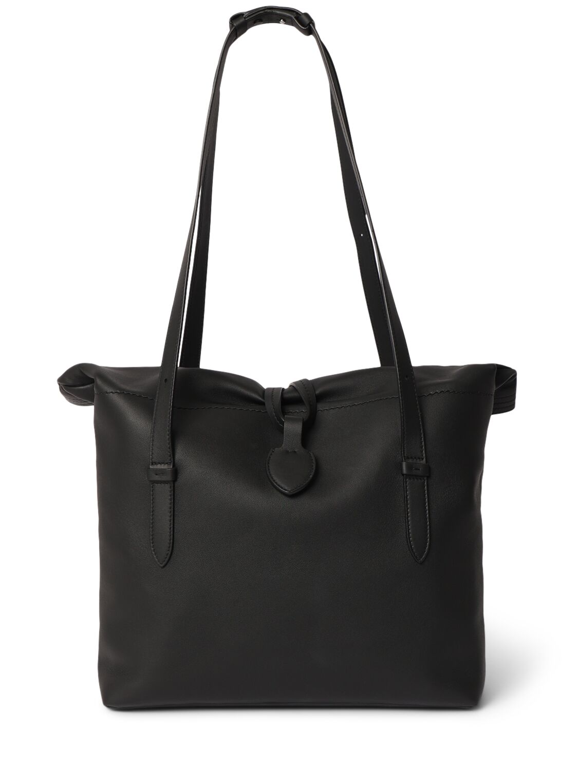 Shop Maison Margiela Paper Medium Leather Shoulder Bag In Black