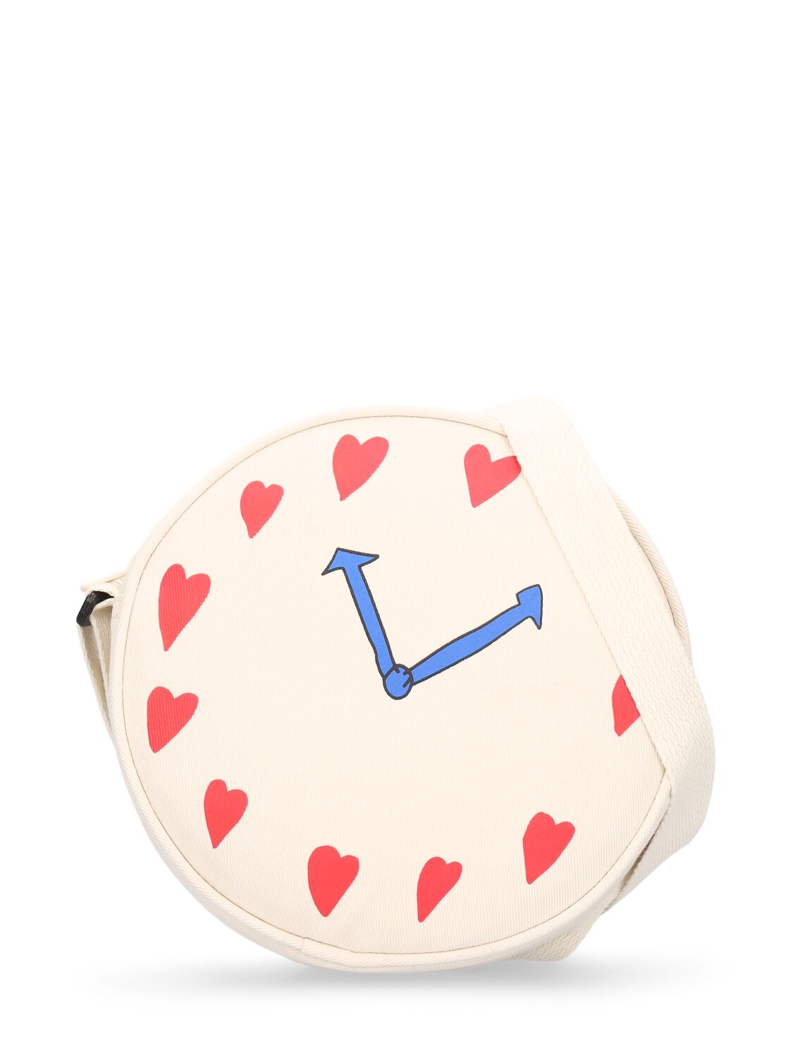 Jellymallow Kids' Clock Printed Cotton Bag In Off-white