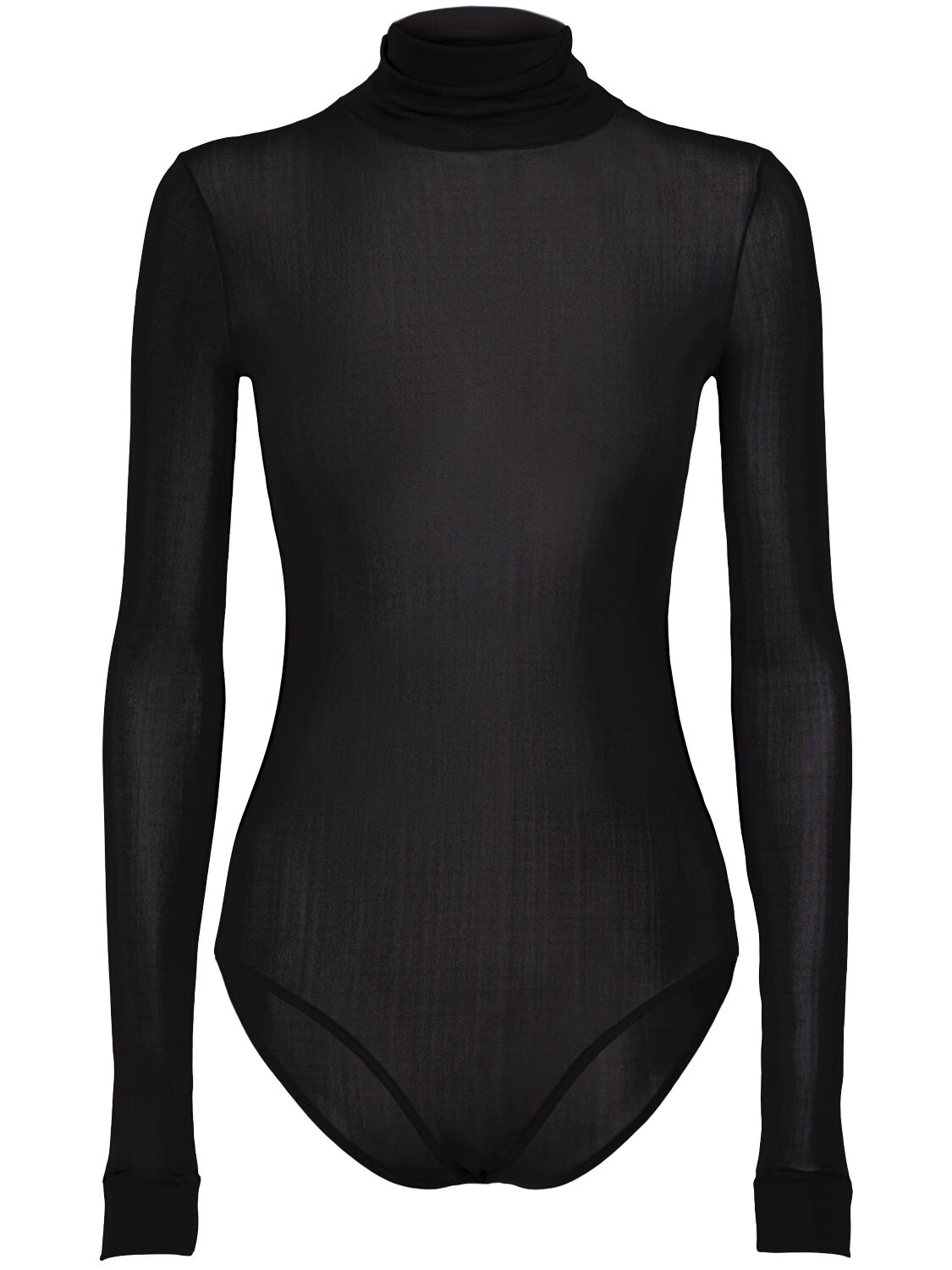 Shop Maison Margiela Viscose Jersey Turtleneck Bodysuit In Black