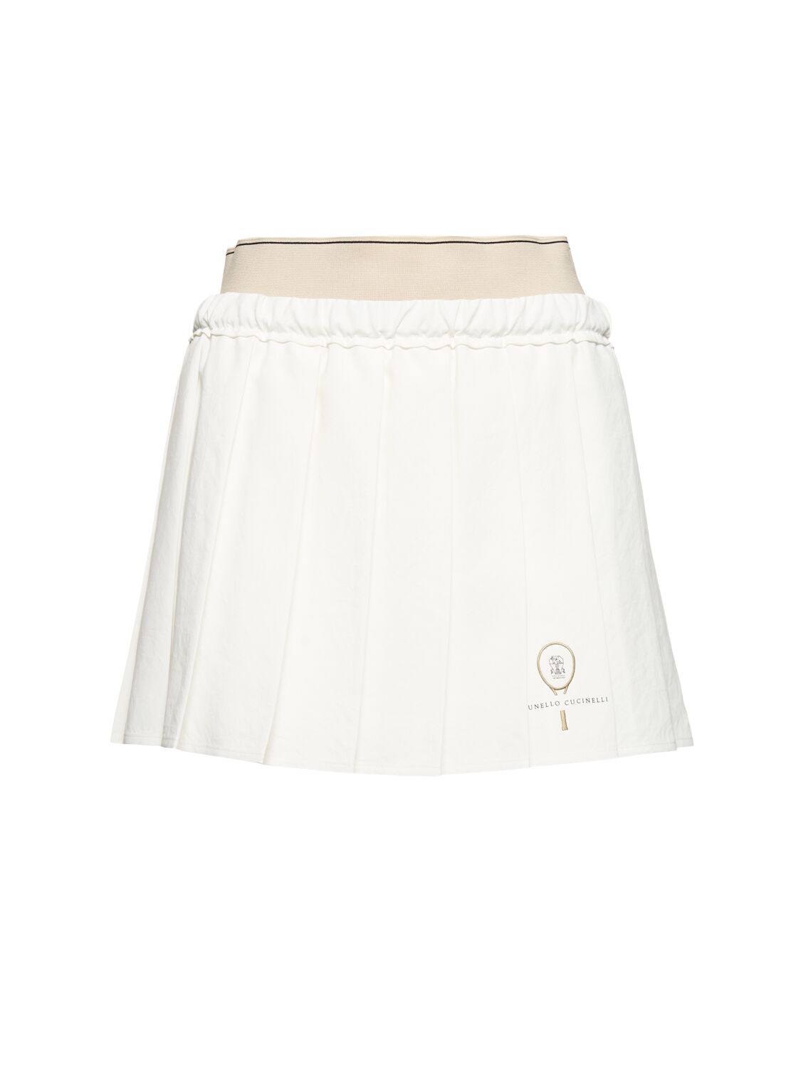 Shop Brunello Cucinelli Pleated Mini Skirt In White