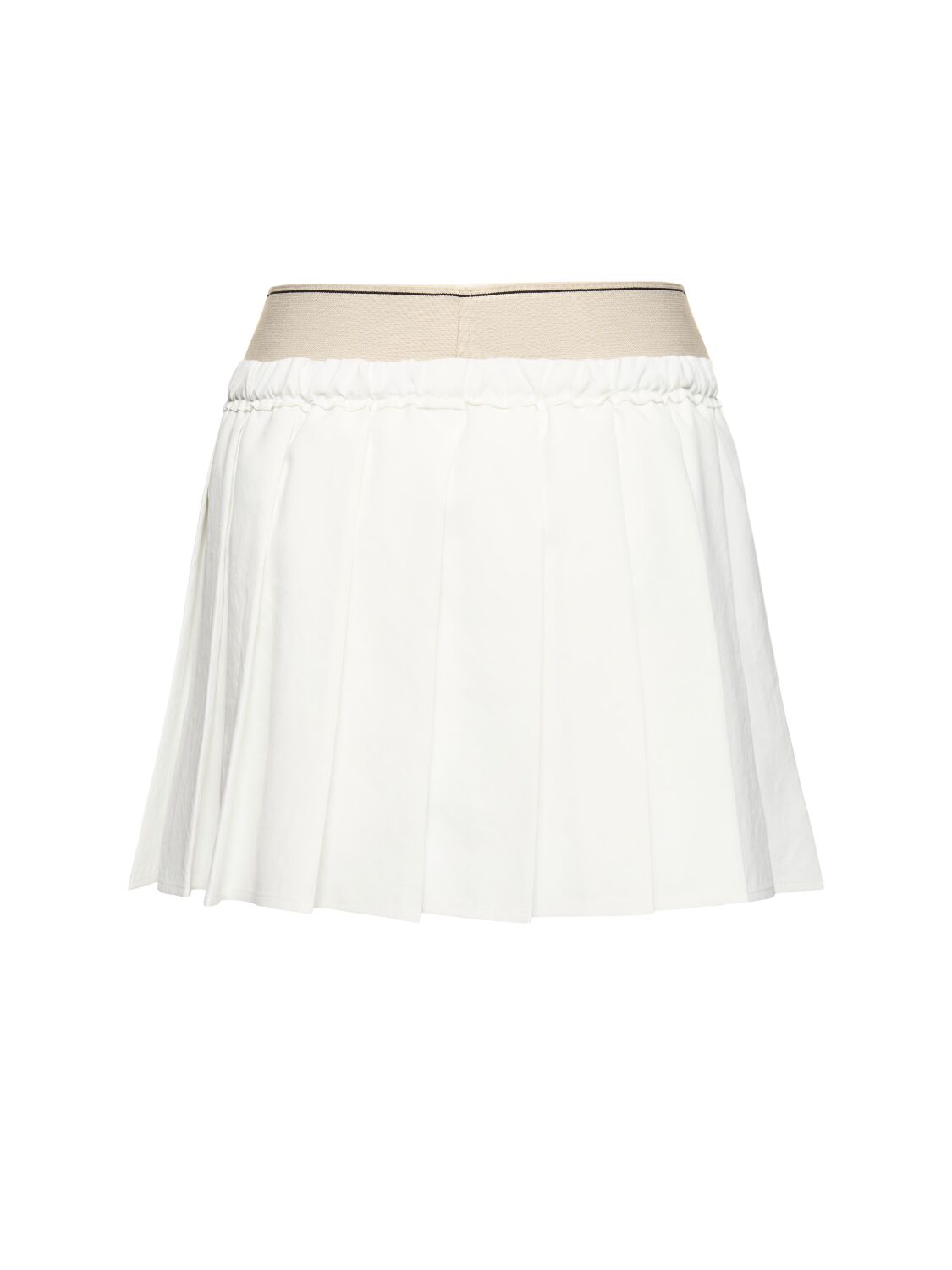 Shop Brunello Cucinelli Pleated Mini Skirt In White