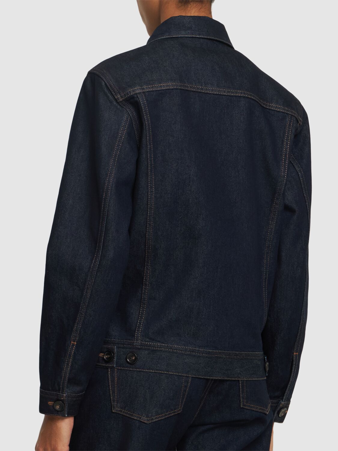 Shop Loro Piana Tulus Cotton & Silk Denim Jacket In Blue