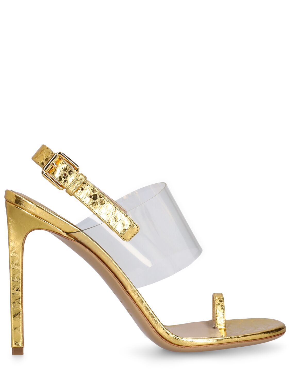 Michael Kors 110mm Catherine Python Print Sandals In Gold