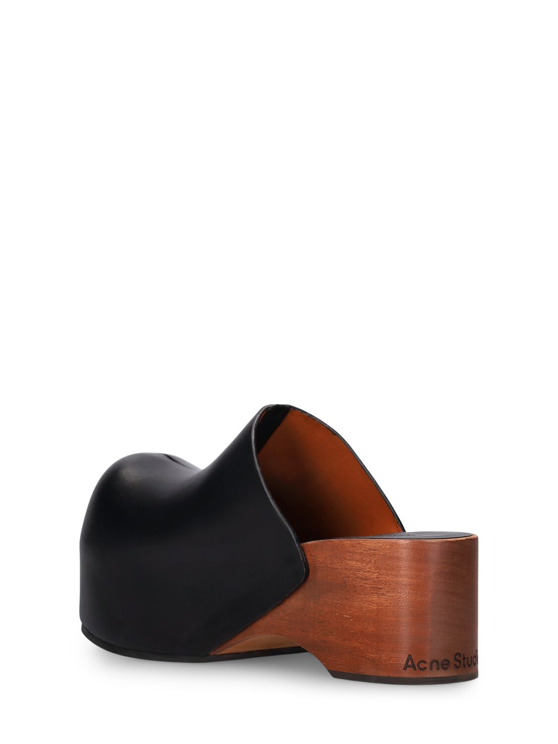 Shop Acne Studios 70mm Barlo Leather Clogs In Black