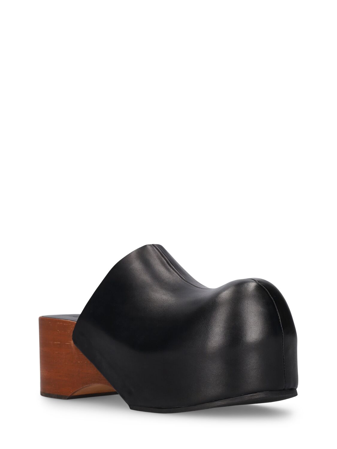 Shop Acne Studios 70mm Barlo Leather Clogs In Black