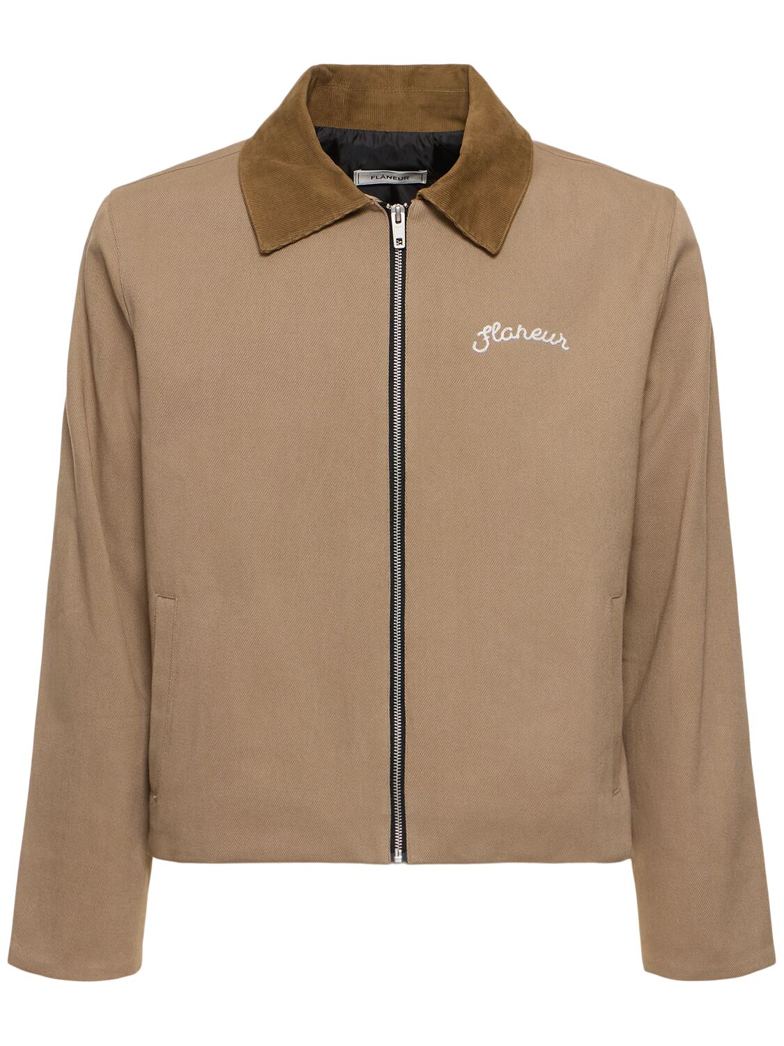 Shop Flâneur Blouson Worker Jacket In Brown Oc
