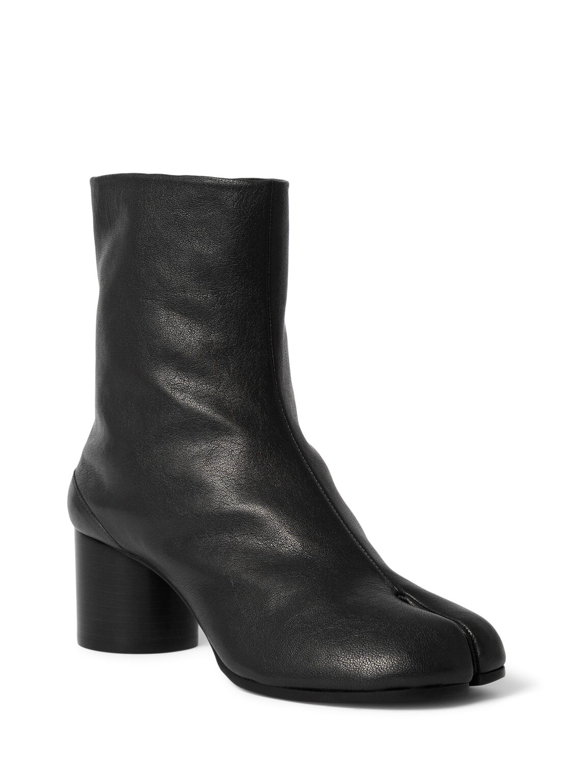 Shop Maison Margiela 60mm Tabi Leather Ankle Boots In Black