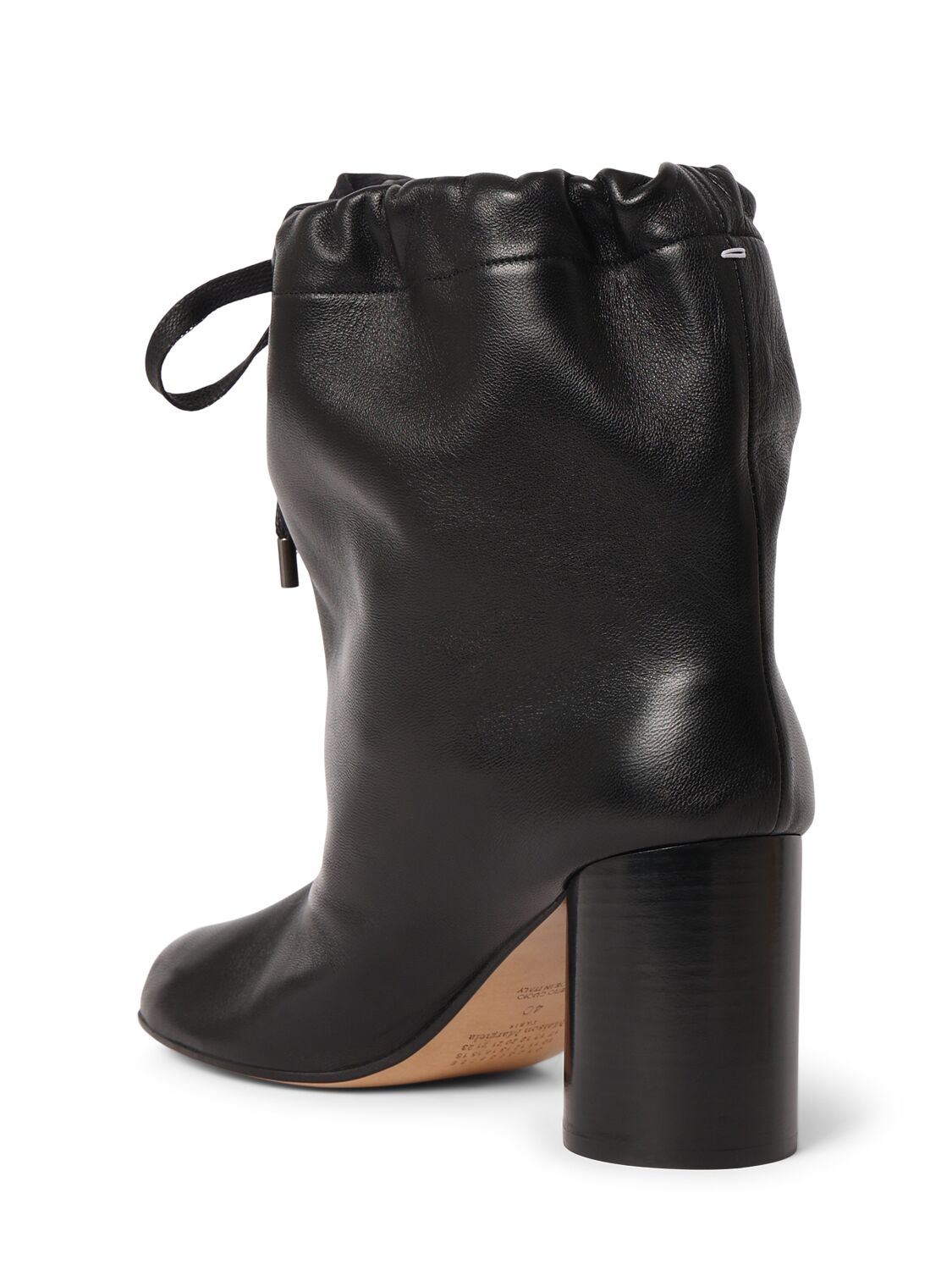 Shop Maison Margiela 80mm Tabi Soft Leather Ankle Boots In Black