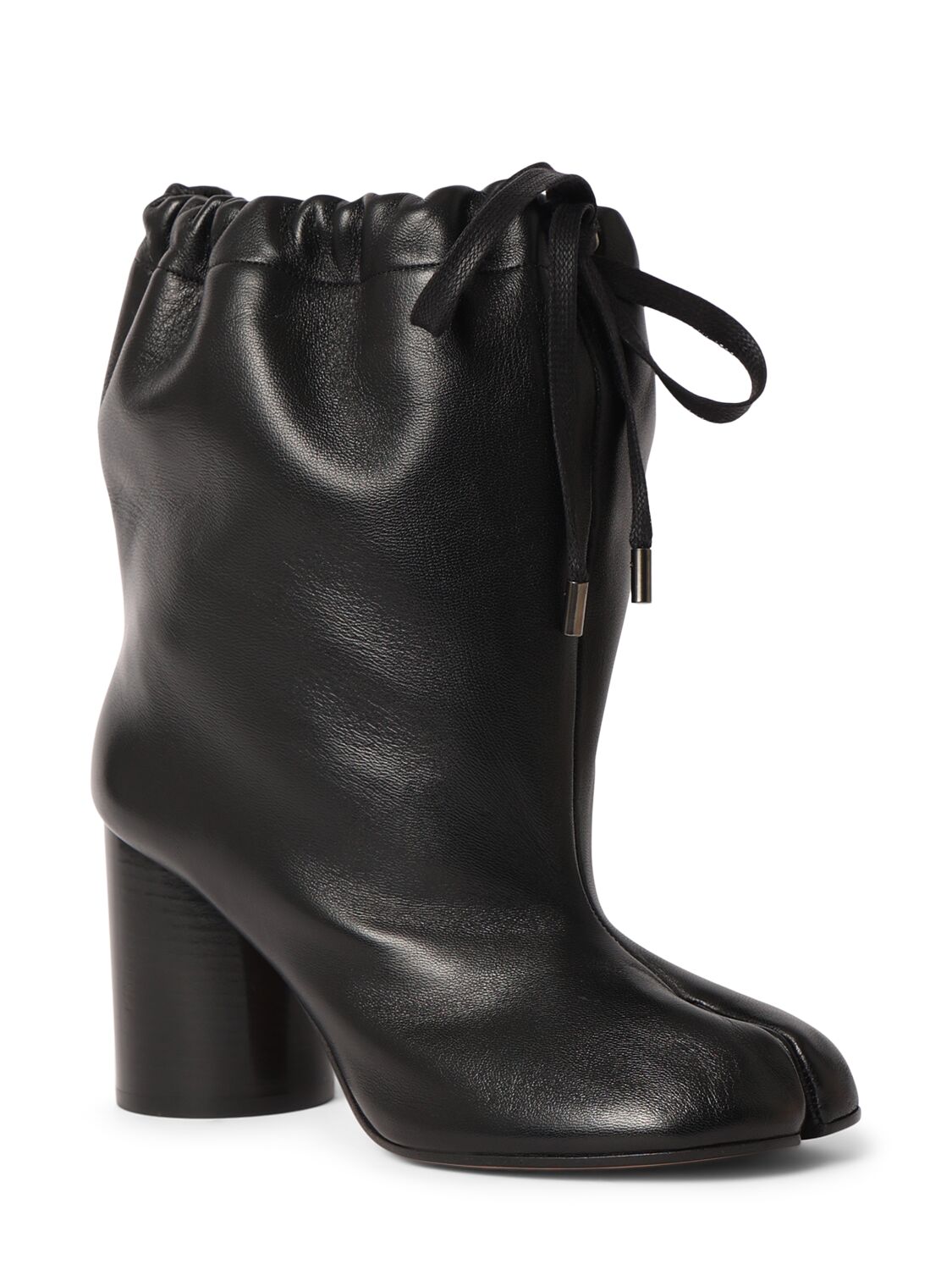 Shop Maison Margiela 80mm Tabi Soft Leather Ankle Boots In Black