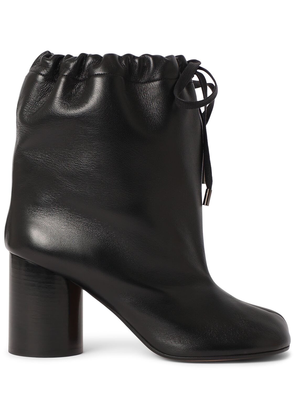 Shop Maison Margiela 80mm Tabi Soft Leather Ankle Boots In Black