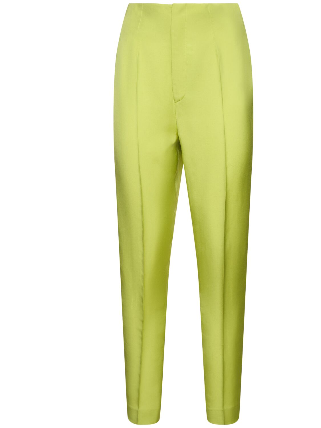 Ralph Lauren Ramona Silk-blend Shantung Pant In Chartreuse