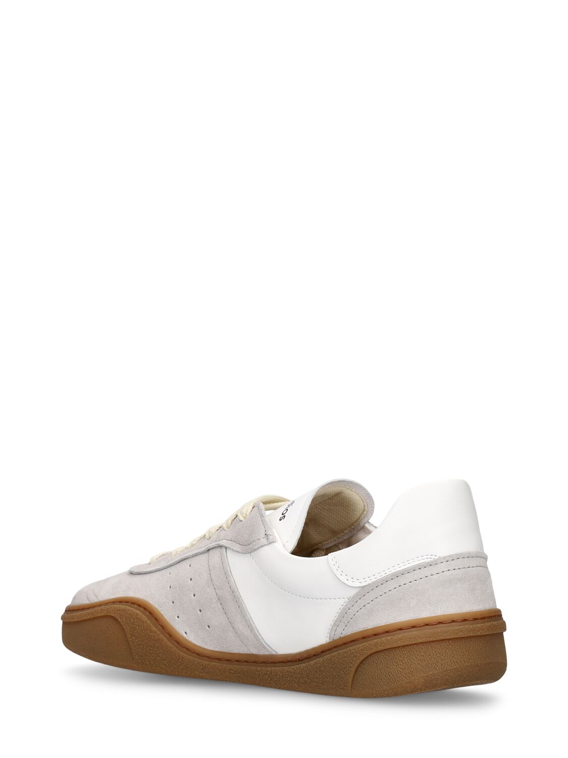 Shop Acne Studios Bars Leather Sneakers In White,tan