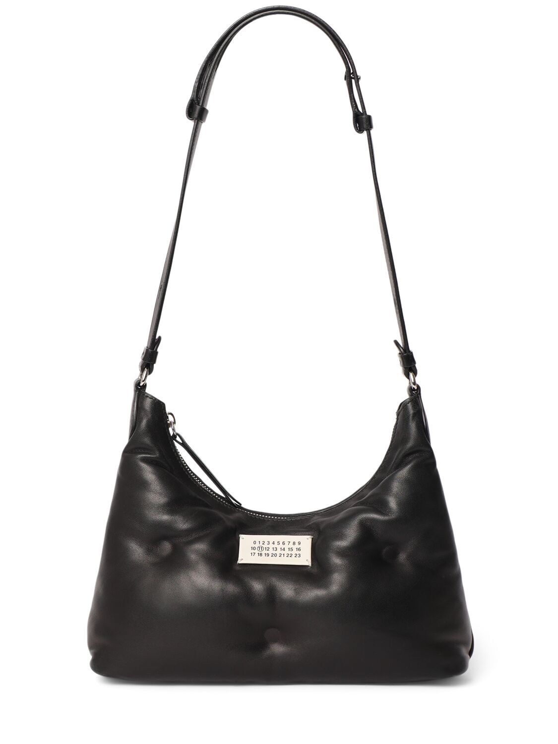 Shop Maison Margiela Small Glam Slam Hobo Quilted Leather Bag In Black