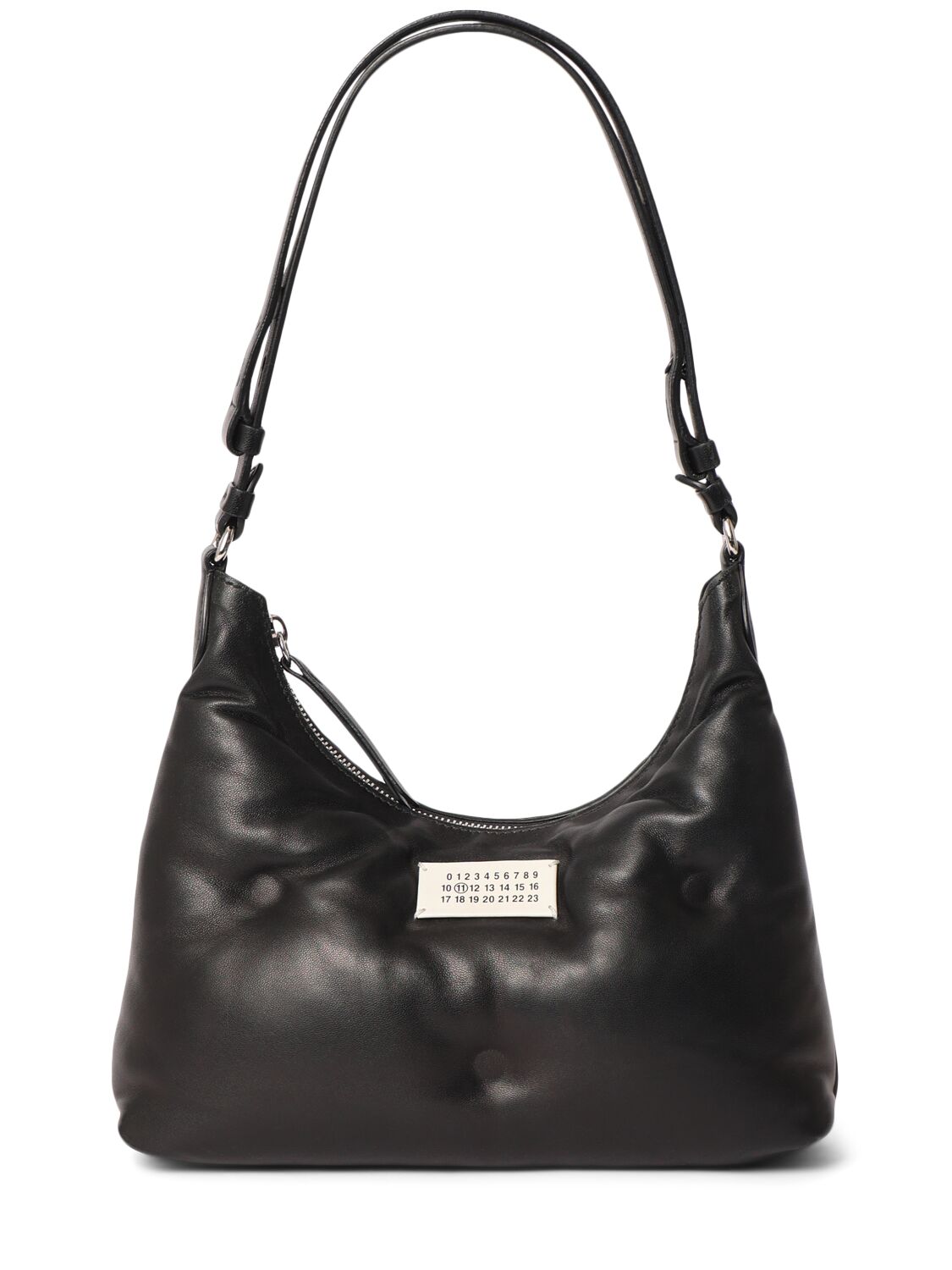 Shop Maison Margiela Small Glam Slam Hobo Quilted Leather Bag In Black