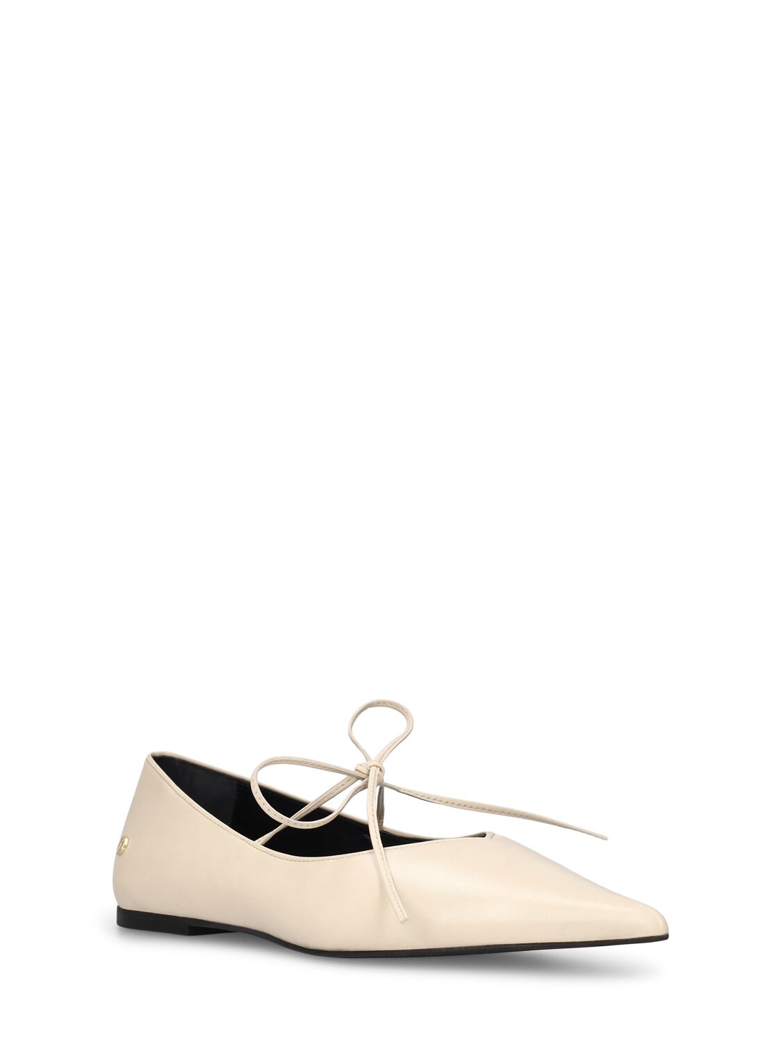 Shop Anine Bing 10mm Nikki Leather Flats In Ivory