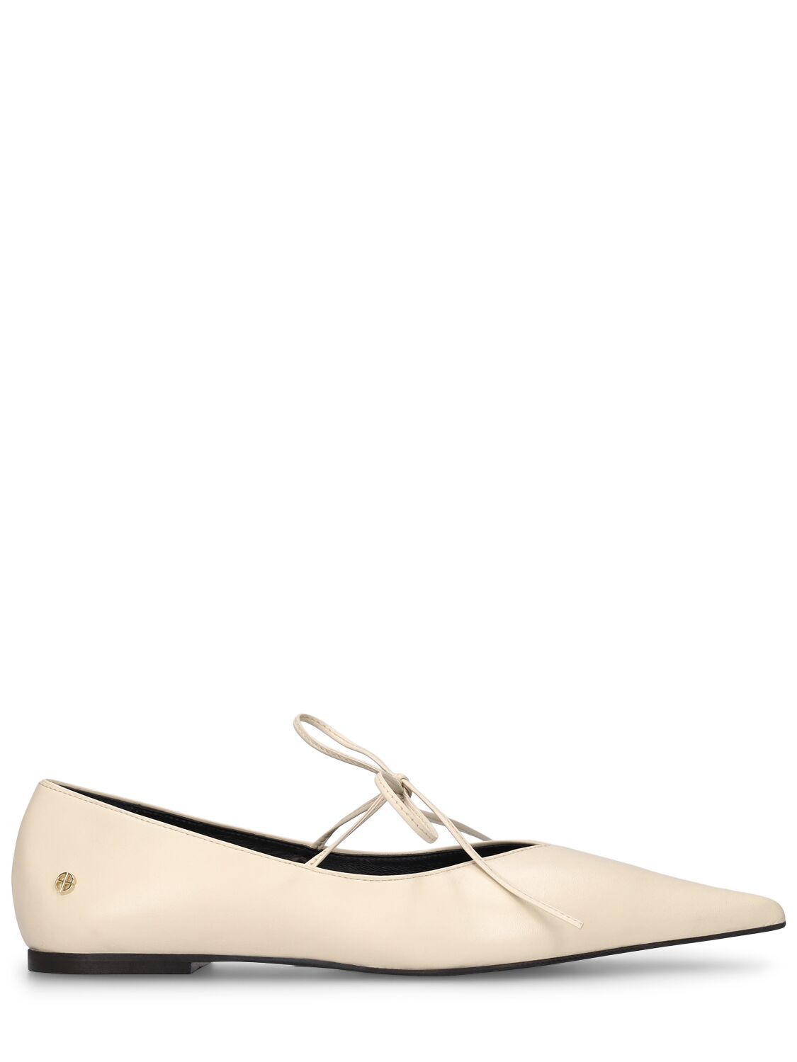 Anine Bing 10mm Nikki Leather Flats In Ivory