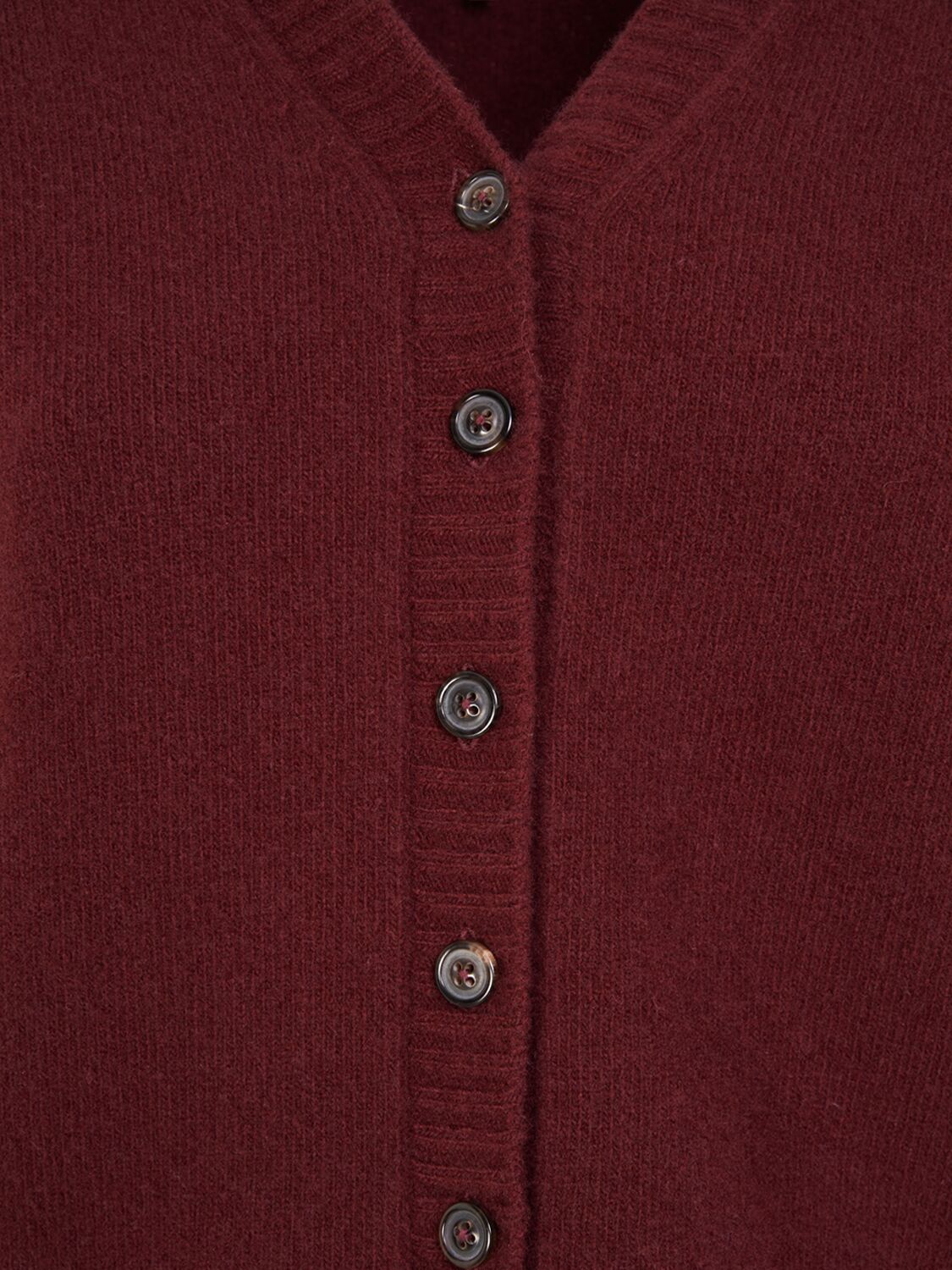 Shop Maison Margiela Washed Wool Knit Cardigan In Bordeaux