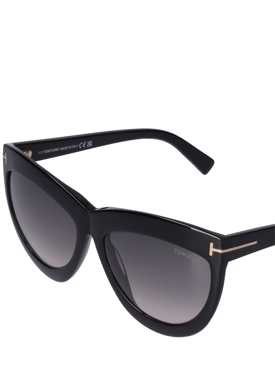 Shop Tom Ford Doris Acetate Sunglasses In Black,smoke