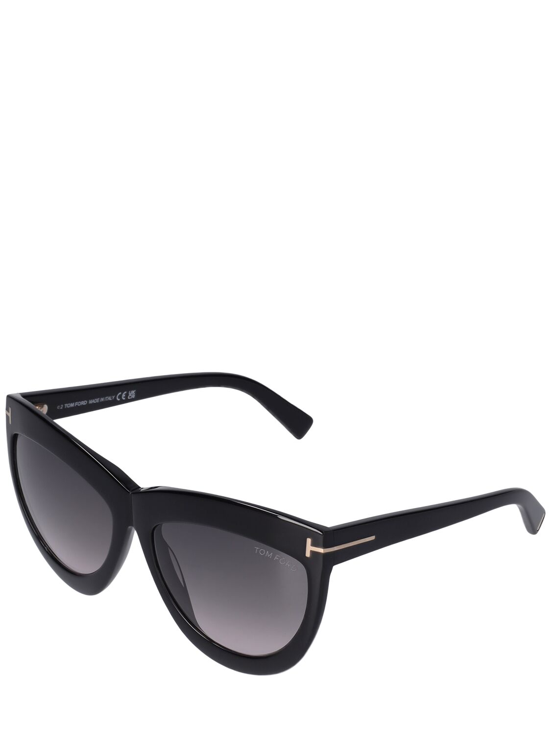 Shop Tom Ford Doris Acetate Sunglasses In Black,smoke