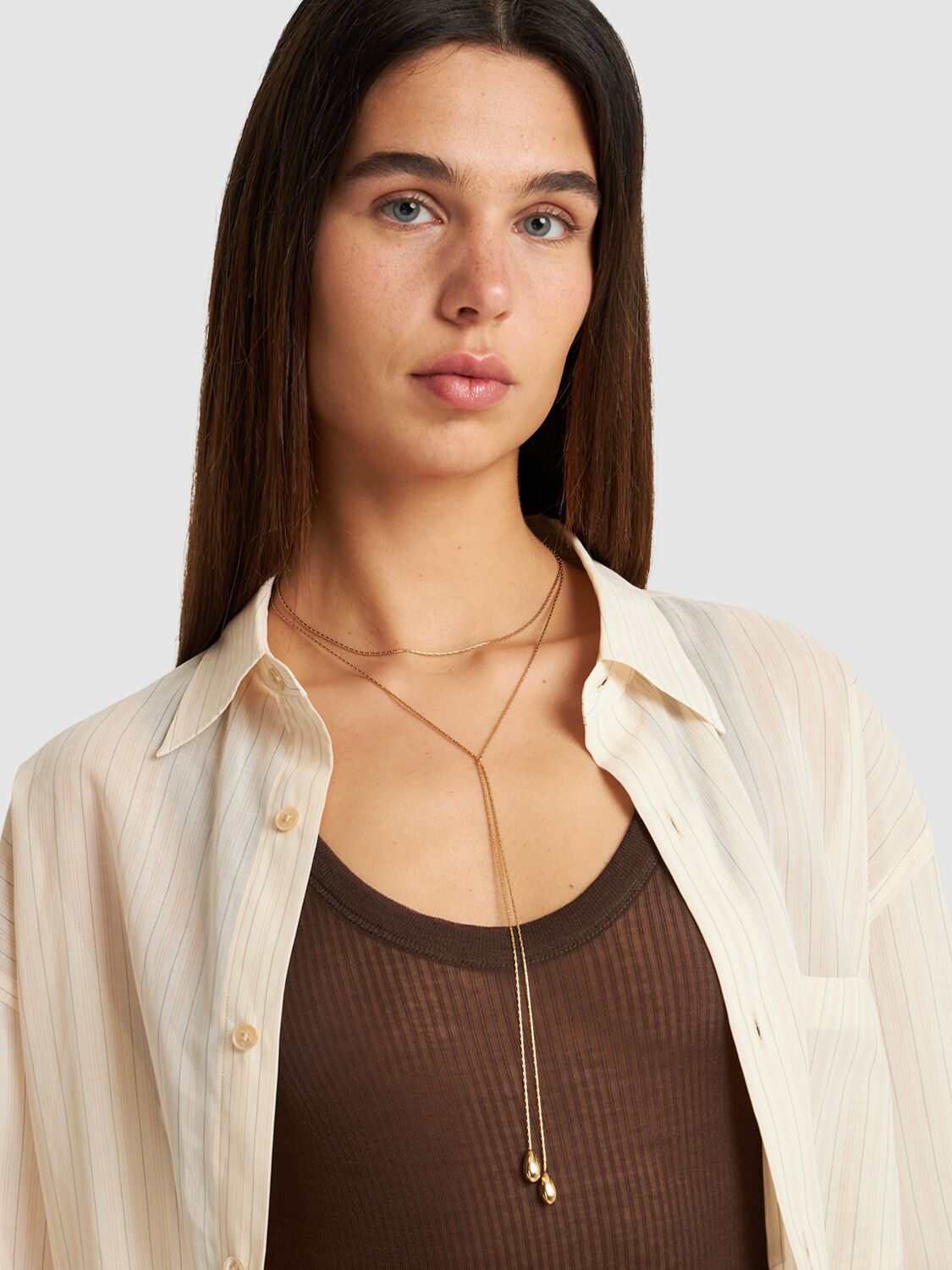 Shop Isabel Marant Shiny Day Double Wrapped Long Necklace In Dore