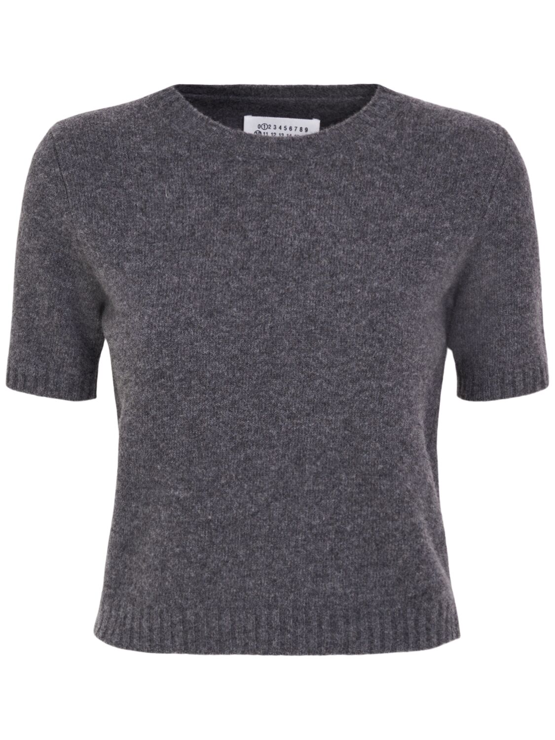 Maison Margiela Washed Wool Knit Top In Gray