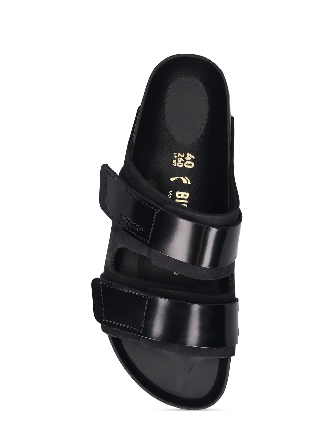 Shop Birkenstock Uji Nubuck Shine Sandals In Black