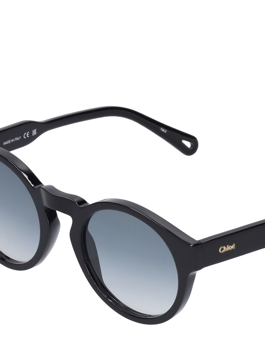 Shop Chloé Xena Round Bio-acetate Sunglasses In Black,blue