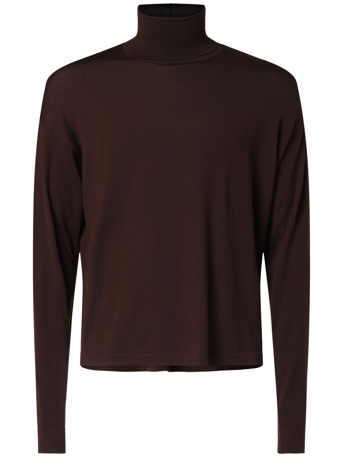 The Row Mavel Wool Knit Turtleneck Sweater In Brown