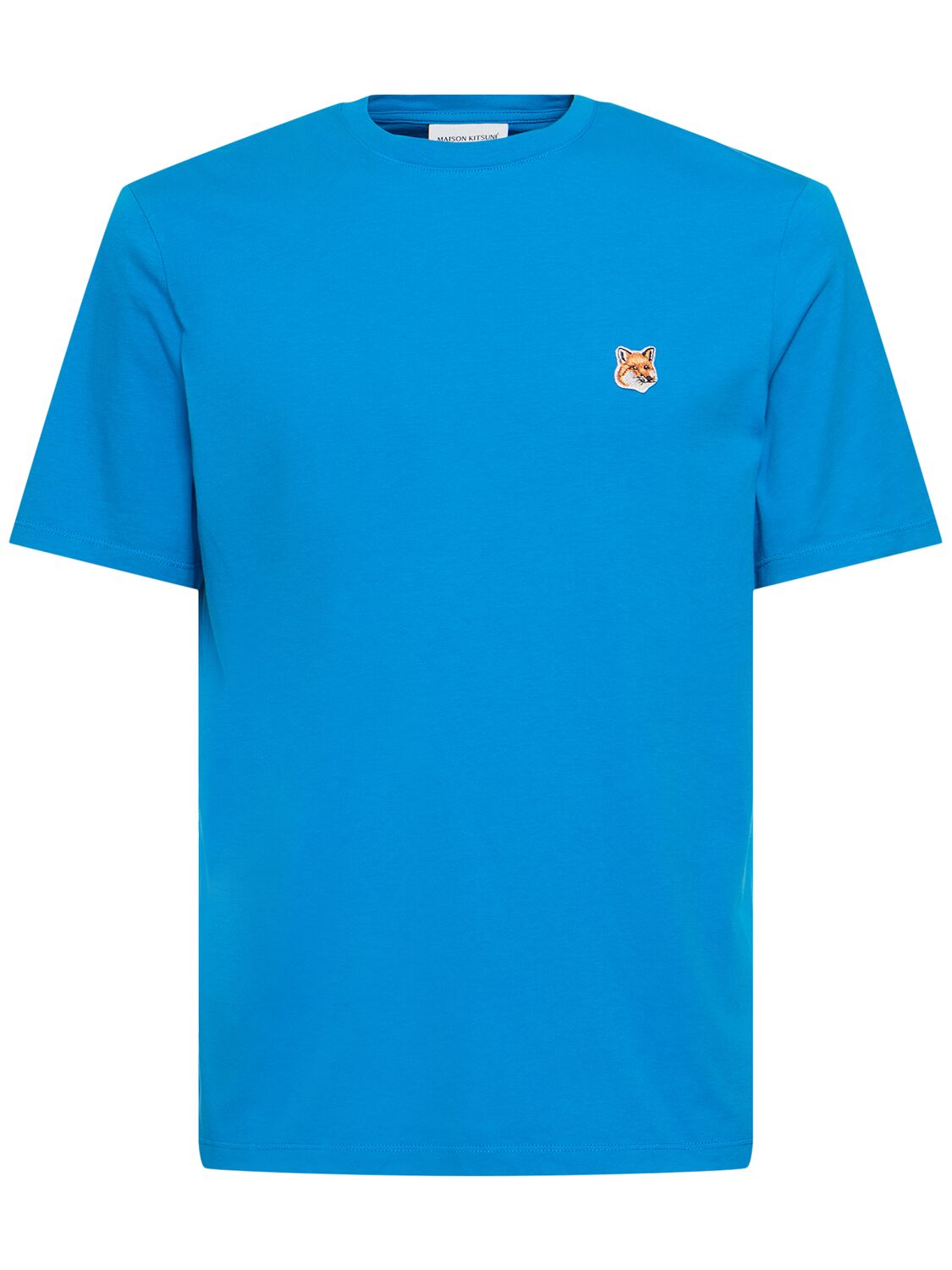 Maison Kitsuné Fox Head Patch Regular T-shirt In Blue