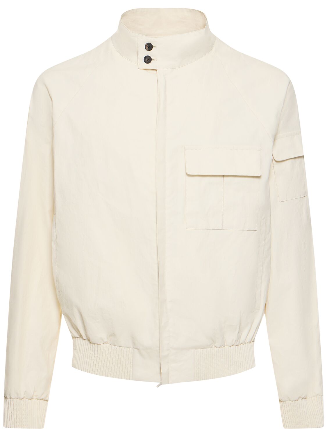 Ferragamo Zipped Linen Jacket In Mascarpone