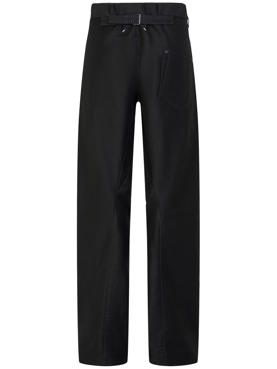 Shop Maison Margiela High Waist Cotton Denim Wide Jeans In Black